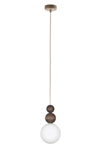 Lampa wisząca Rona 2 ciepły beż z ciemnobrązowym drewnem 2xG9 – Sigma