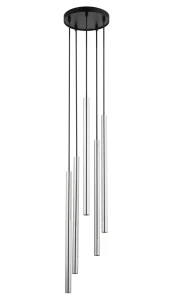 Lampa wisząca Sopel Lux 5 koło czarno-srebrny 5xG9 – Sigma