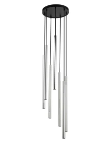 Lampa wisząca Sopel Lux 7 koło czarno-srebrny 7xG9 – Sigma
