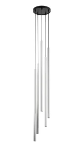 Lampa wisząca Sopel Lux 5 koło długi czarno-srebrny 5xG9 – Sigma