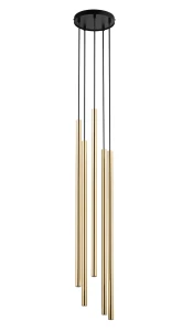 Lampa wisząca Sopel Lux 5 koło długi czarno-złoty 5xG9 – Sigma