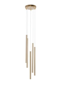 Lampa wisząca Sopel Premium 5 koło złoty szczotkowany 5xG9 – Sigma