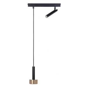 Lampa wisząca Stamp 1+1 czarny ze szczotkowanym złotem 1xGX53 + 1xG9 – Sigma