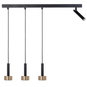 Lampa wisząca Stamp 3+1 czarny ze szczotkowanym złotem 3xGX53 + 1xG9 – Sigma