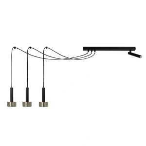 Lampa wisząca Stamp Spider 3+1 czarny ze szczotkowanym złotem 3xGX53 + 1xG9 – Sigma