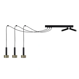 Lampa wisząca Stamp Spider 3+2 czarny ze szczotkowanym złotem 3xGX53 + 2xG9 – Sigma