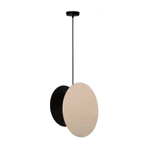 Lampa wisząca Tola 1 czarny z brzozą 1xE27 – Sigma
