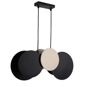 Lampa wisząca Tola 2 czarny z brzozą 2xE27 – Sigma