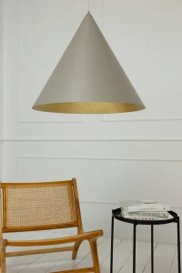 Lampa wisząca Vesuvio L taupe ze złotem 3xE27 – Sigma