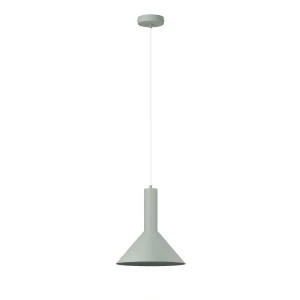 Lampa wisząca Vitrum stożek szałwia 1xE27 – Sigma
