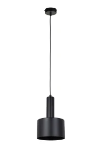 Lampa wisząca Vitrum walec czarny 1xE27 – Sigma
