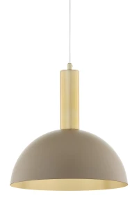 Lampa wisząca Vitrum Gold kopuła M ciepły beż ze szczotkowanym złotem 1xE27 – Sigma