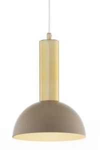 Lampa wisząca Vitrum Gold kopuła S ciepły beż ze szczotkowanym złotem 1xE27 – Sigma
