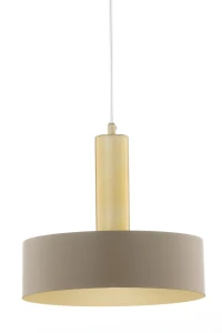 Lampa wisząca Vitrum Gold koło ciepły beż ze szczotkowanym złotem 1xE27 – Sigma