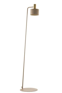 Lampa podłogowa Vitrum Gold walec ciepły beż ze szczotkowanym złotem 1xE27 – Sigma