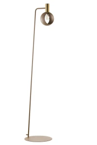 Lampa podłogowa Vitrum Gold oczko ciepły beż ze szczotkowanym złotem 1xE27 – Sigma