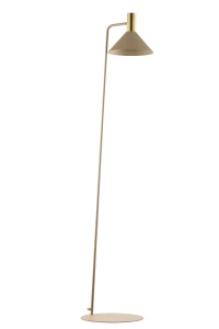 Lampa podłogowa Vitrum Gold stożek ciepły beż ze szczotkowanym złotem 1xE27 – Sigma