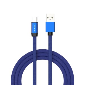 Przewód Micro USB V-TAC Typ C 1M Niebieski Seria Ruby VT-5342