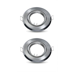 Oprawa Oczko V-TAC GU10 Okrągła Ruchoma Satyna (Opak. 2 szt) VT-817