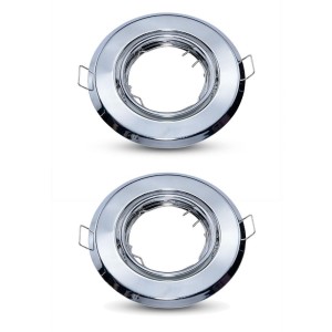 Oprawa Oczko V-TAC GU10 Okrągła Chrom (Opak. 2 szt) VT-817  3 Lata Gwarancji