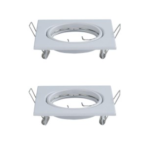 Oprawa Oczko V-TAC GU10 Kwadrat Białe (Opak. 2 szt) VT-817  3 Lata Gwarancji