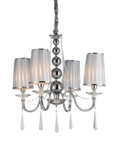 Lumina Deco Klasyczny Żyrandol Kryształowy Chromowany Fabione W4