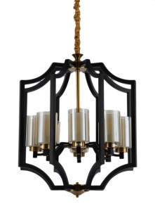 Lumina Deco Lampa Wisząca Loft Czarno-Mosiężna Vigatto W8