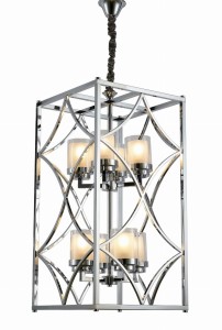 Lumina Deco Lampa Wisząca Loft Chromowana Quadrato Duo