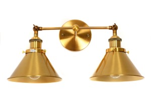 Lumina Deco Lampa Ścienna Kinkiet Loftowy Mosiężny Gubi Duo