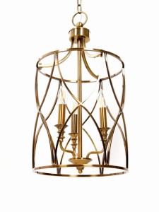 Lumina Deco Lampa Sufitowa Art Deco Mosiężna Elmont W3