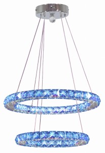 Lords Lampa Wisząca 40 Owalny Podwójny 27W Led Rgb Chrom Z Pilotem