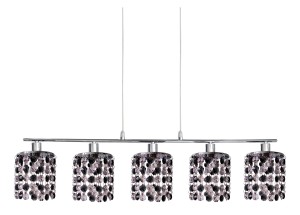 Lampa wisząca Royal chromowy, kryształki czarne 5xG9 35-35724 - Candellux Lighting