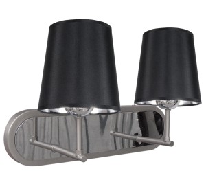 Kinkiet Milonga satynowy, abażur czarny 2xE27 22-53503 - Candellux Lighting