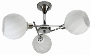 Lampa wisząca Raul chromowy, klosz biały 3xE27 33-72221 - Candellux Lighting