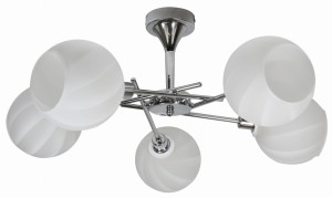 Lampa wisząca Raul chromowy, klosz biały 5xE27 35-72269 - Candellux Lighting