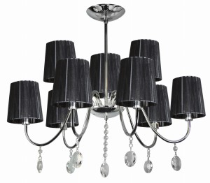 Abażur Sorento chromowy, abażur czarny 9xE14 39-38074 - Candellux Lighting
