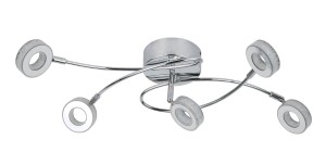 Lampa sufitowa Vinola chromowy, akryl biały 5x 98-66039 - Candellux Lighting