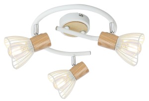 Lampa sufitowa Chile biały + drewniany 3xE14 98-61652 - Candellux Lighting