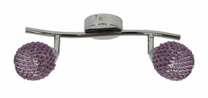 Lampa sufitowa Clear chromowy, kryształki fioletowe 2xG9 92-06912 - Candellux Lighting