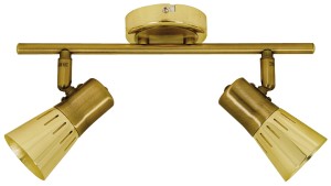 Arena Lampa Sufitowa Listwa 2*40W R50 E14 Złoto Patyna