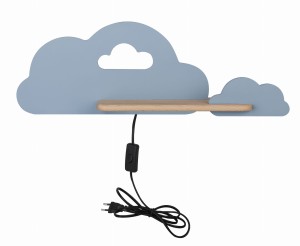 Cloud Lampa Kinkiet Ścienny 5W Led Iq Kids Z Przewodem Z Wł. I Wtyczką Niebieski