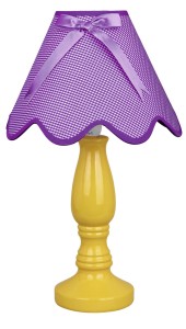 Lampka Lola Gabinetowa Żółta 1X40W E14 Abażur Fioletowy