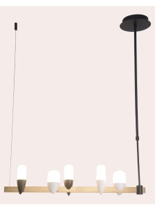 Lampa Wisząca Sakai 5 Czarny Złoty