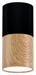 Lampa Sufitowa Tuba 1X50W Gu10 Drewniany+Czarny Śr. 5,8 Cm