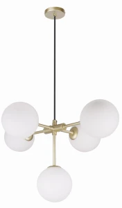 Lampa wisząca Candellux Mati mosiężna 5×G9