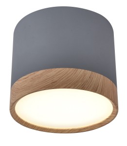Lampa sufitowa Tuba szary+drewniany 1x 2275925 - Candellux Lighting