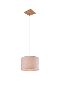 Lampa wisząca Elmau srebrny i odcienie srebra, drewno jasne i ciemne E27 302100130 - Trio