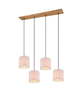 Lampa wisząca Elmau srebrny i odcienie srebra, drewno jasne i ciemne E27 302100430 - Trio