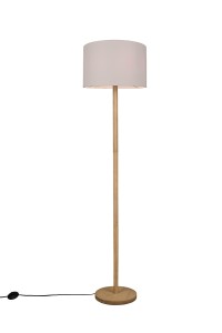 Lampa podłogowa Korba drewno jasne i ciemne, biały E27 401200101 - Trio