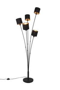 Lampa podłogowa Tommy czarny, złoty i odcienie złota E14 R46335979 - RL